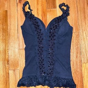 Black Bedazzled Bustier